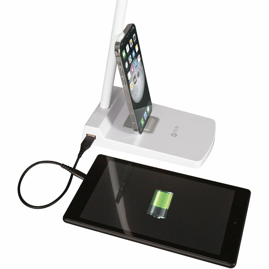 OttLite Swivel LED Desk Lamp with USB Charging and Stand (CSN0800W)