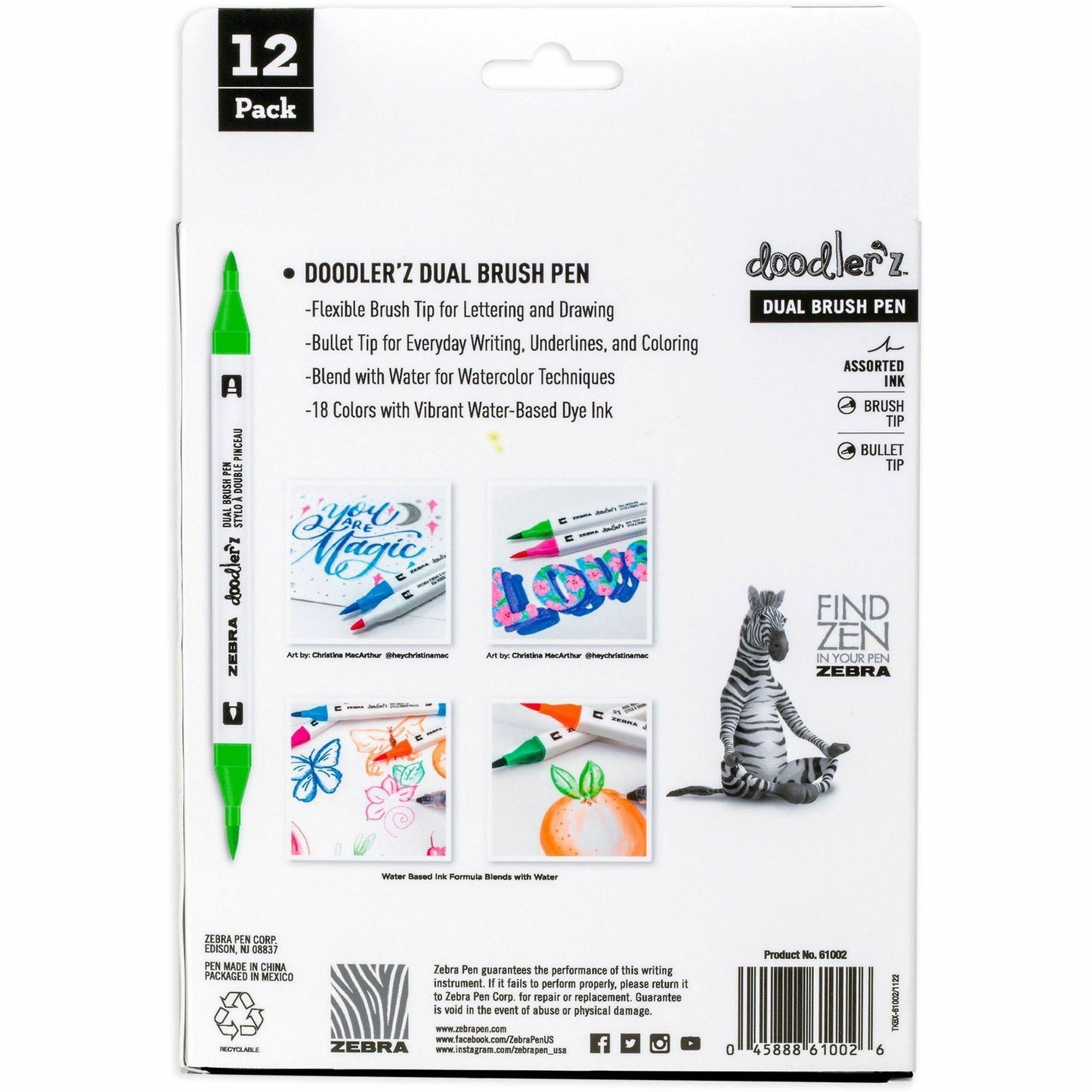 Zebra Pen Doodler'z Dual Brush Pen (61002)