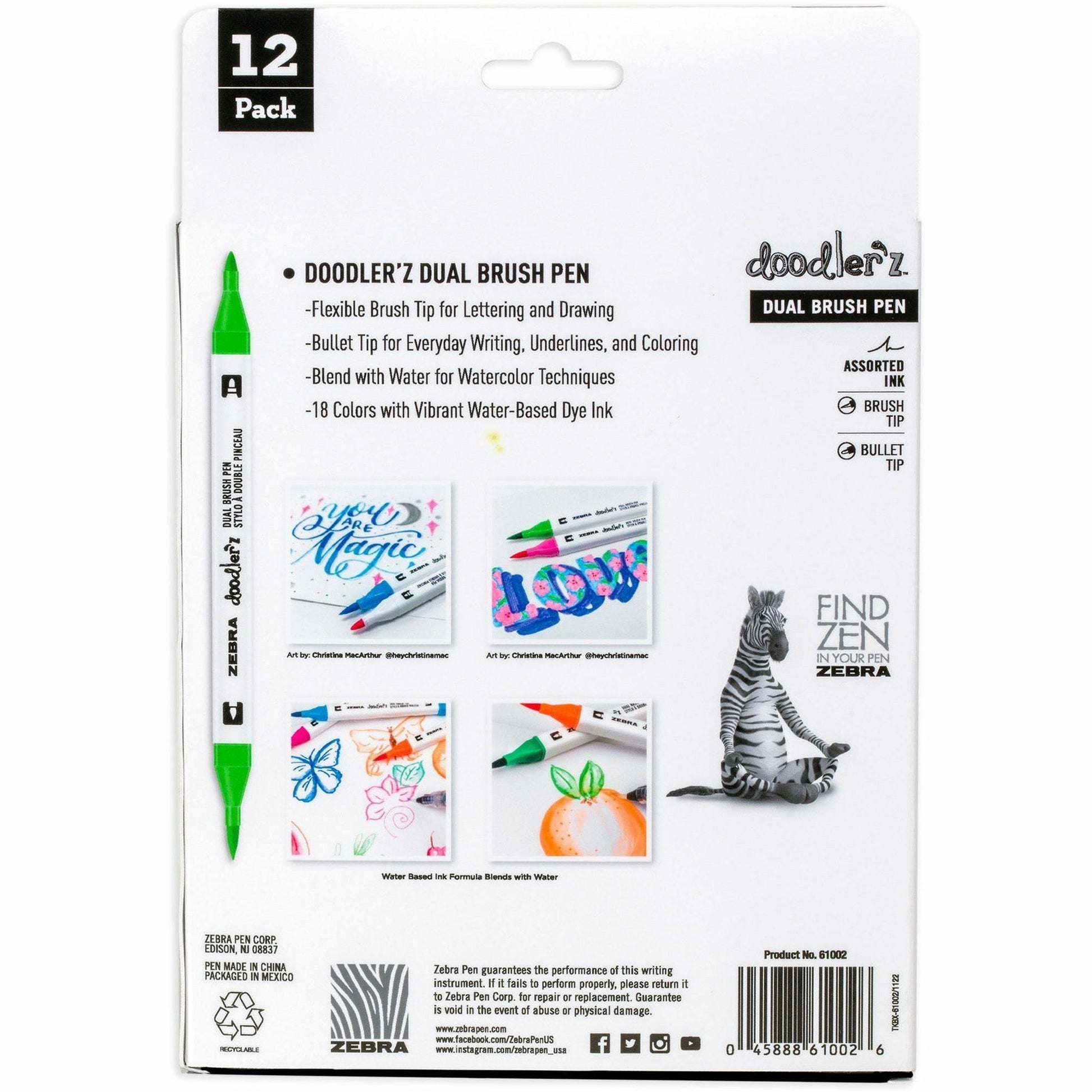 Zebra Pen Doodler'z Dual Brush Pen (61002)