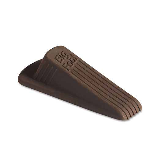 Master Caster Big Foot Doorstop, No Slip Rubber Wedge, 2.25w x 4.75d x 1.25h, Brown, 2/Pack (00971)