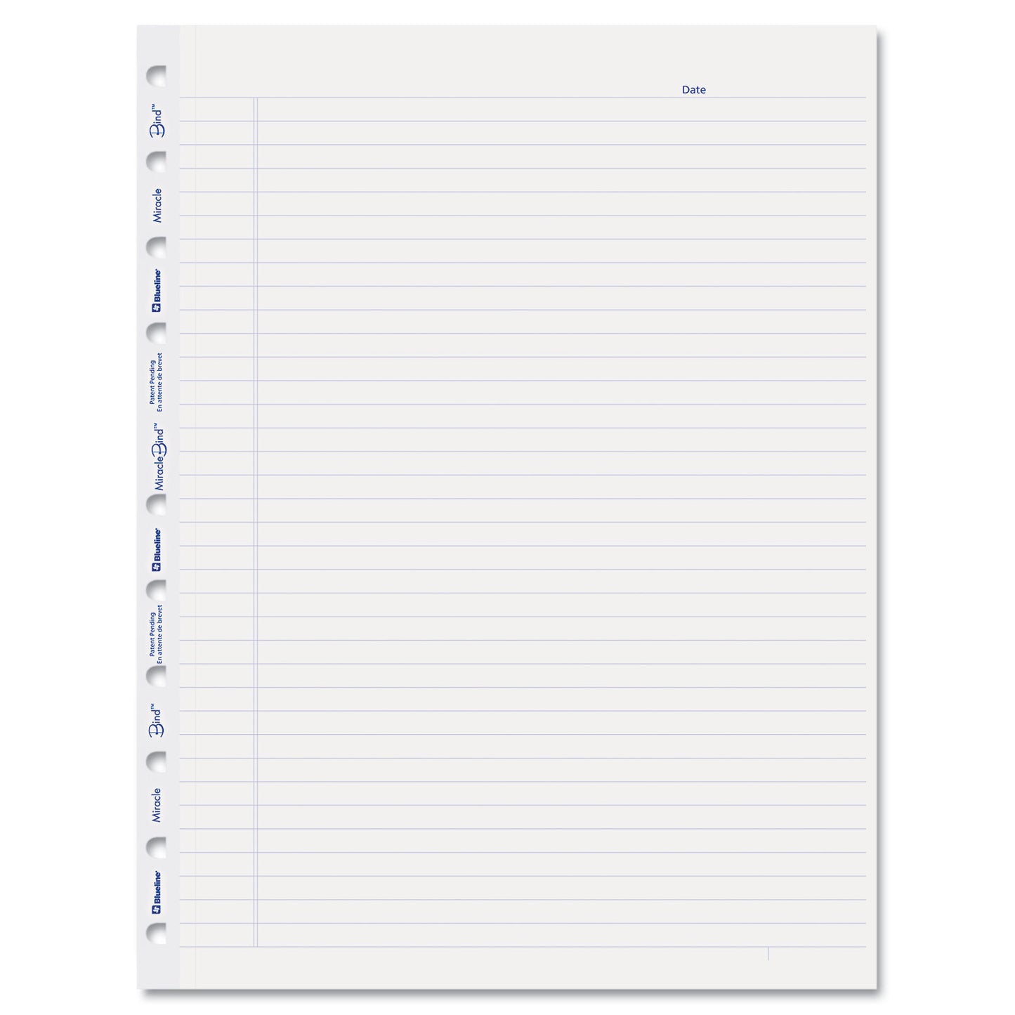 Blueline MiracleBind Ruled Paper Refill Sheets for all MiracleBind Notebooks and Planners, 11 x 9.06, White/Blue Sheets, Undated (AFR11050R)