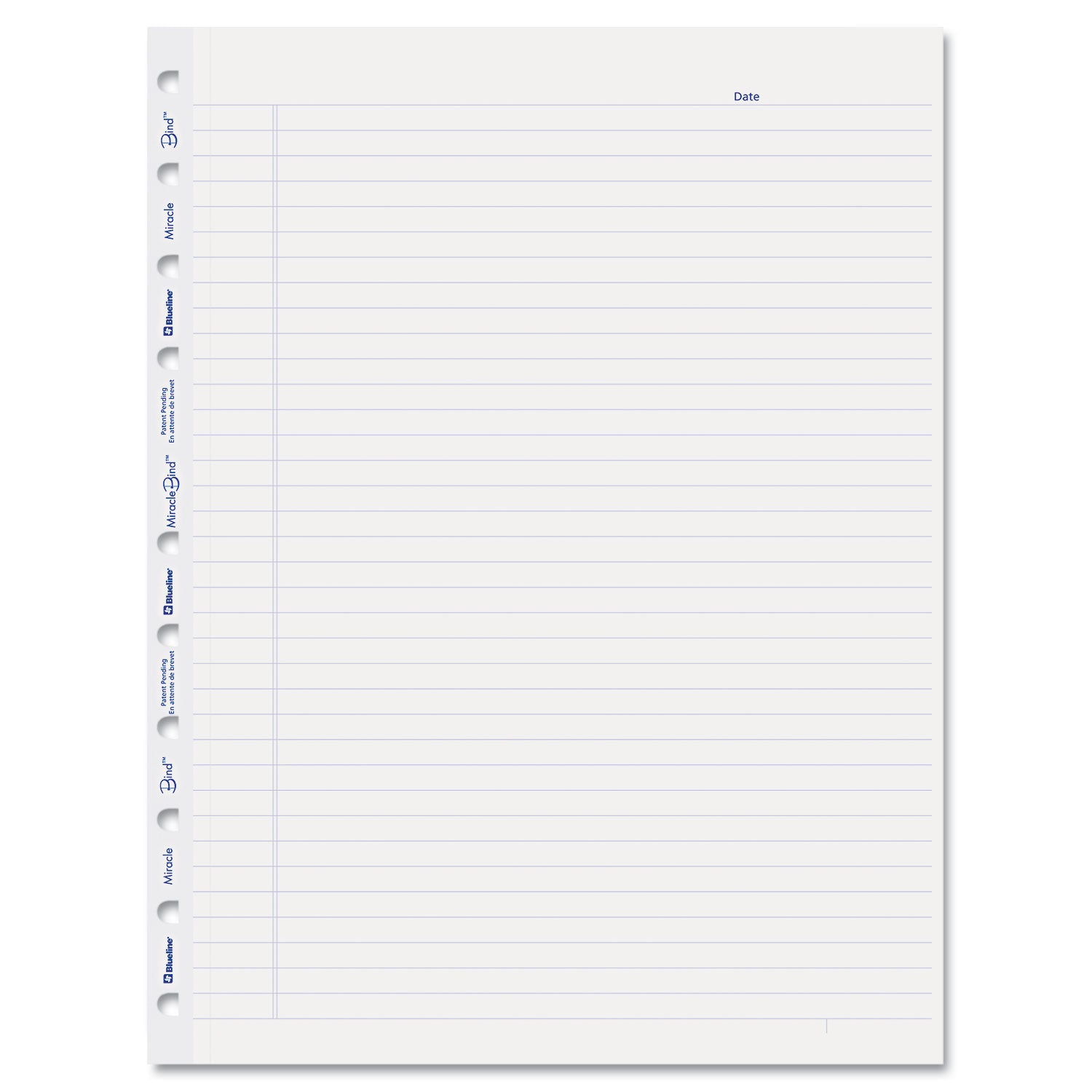Blueline MiracleBind Ruled Paper Refill Sheets for all MiracleBind Notebooks and Planners, 11 x 9.06, White/Blue Sheets, Undated (AFR11050R)