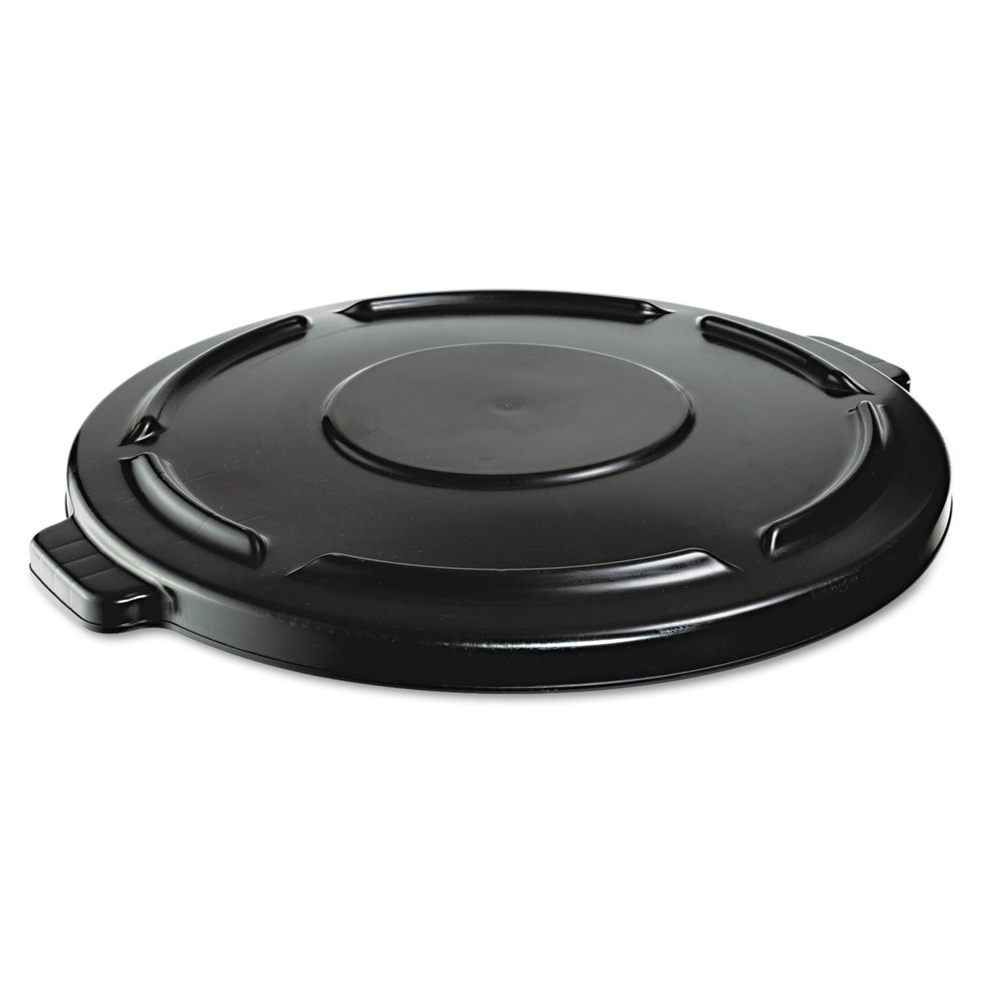 Rubbermaid Commercial BRUTE Self-Draining Flat Top Lids, 24.5" dia x 1.5h, Black (264560BLA)