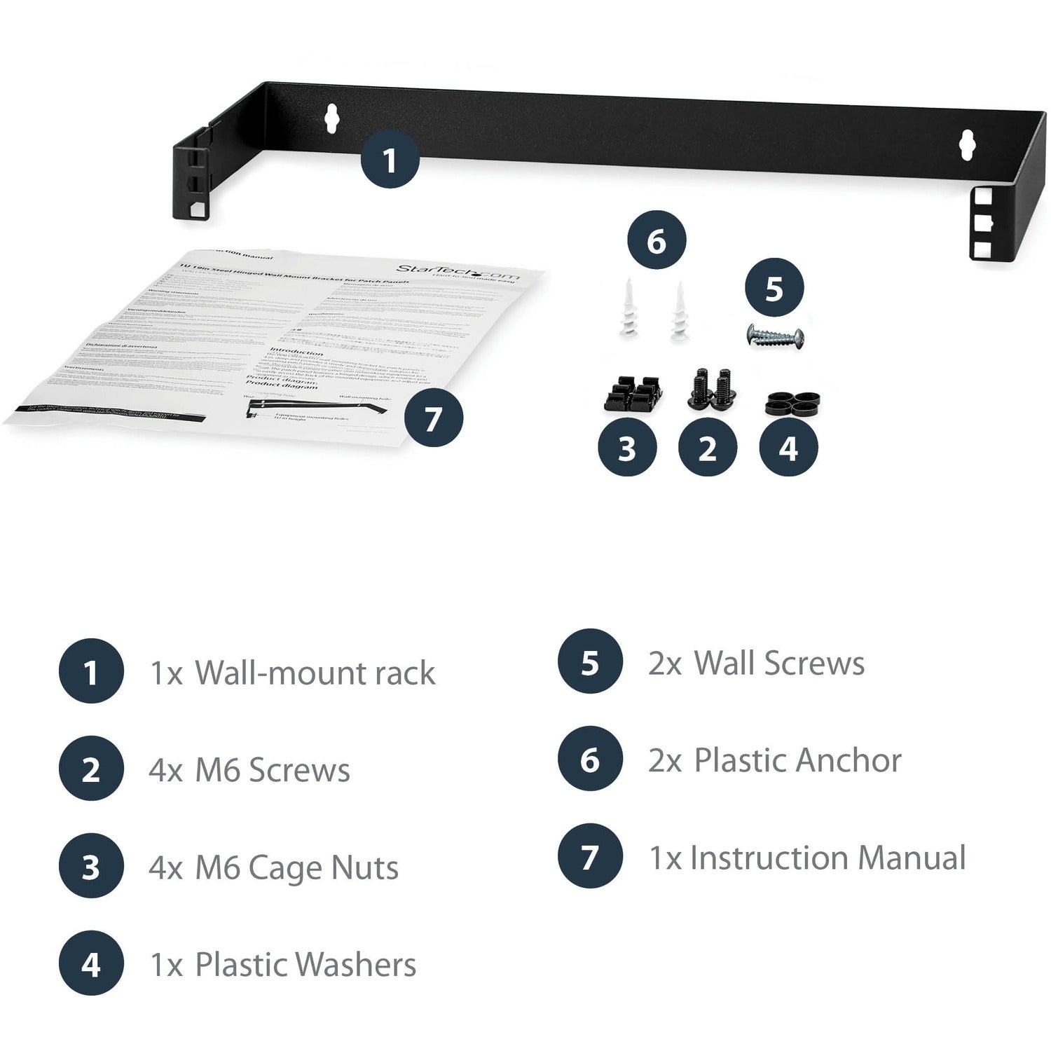 StarTech 1u 19in Hinged Wall Mounting Bracket (WALLMOUNTH1)
