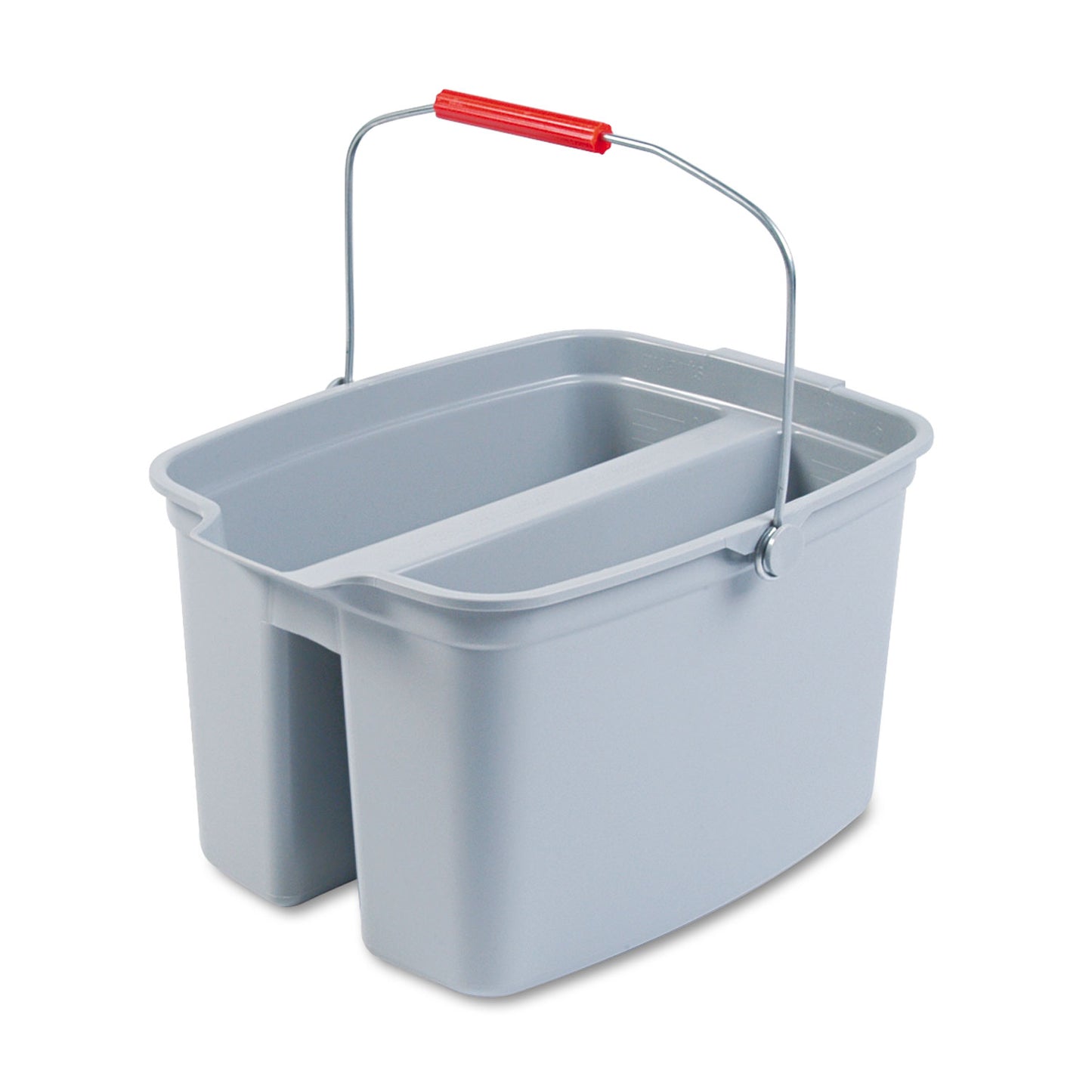 Rubbermaid Commercial 19 Quart Double Utility Pail, Plastic, Gray, 18 x 14.5 x 10 (262888GY)