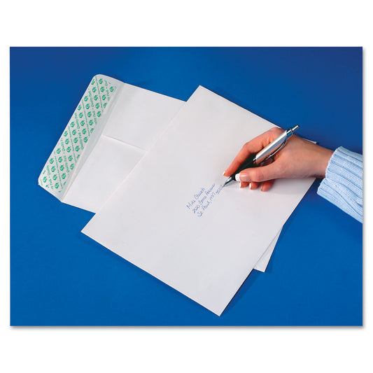 Quality Park Tech-No-Tear Catalog Envelope, Paper Exterior, #10 1/2, Cheese Blade Flap, Self-Adhesive Closure, 9 x 12, White, 100/Box (77390)