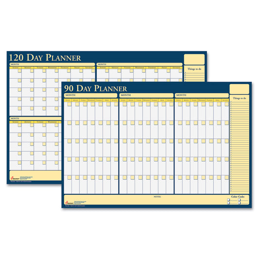 AbilityOne 7520012074059, SKILCRAFT 90-Day/120-Day Reversible/Erasable Flexible Planner, 36 x 24, White/Yellow/Blue Sheets, Undated