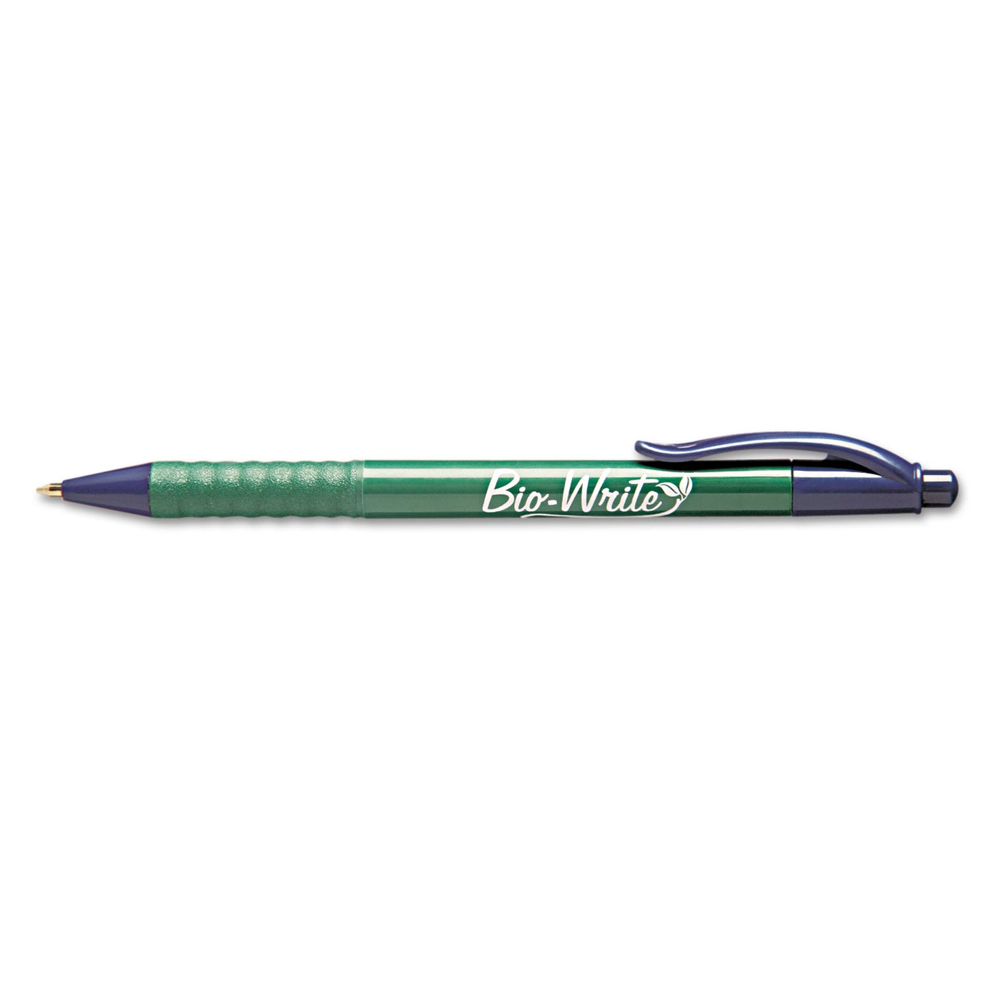 AbilityOne 7520015789301, SKILCRAFT Bio-Write Ballpoint Pen, Retractable, Medium 1 mm, Blue Ink, Green Barrel, Dozen