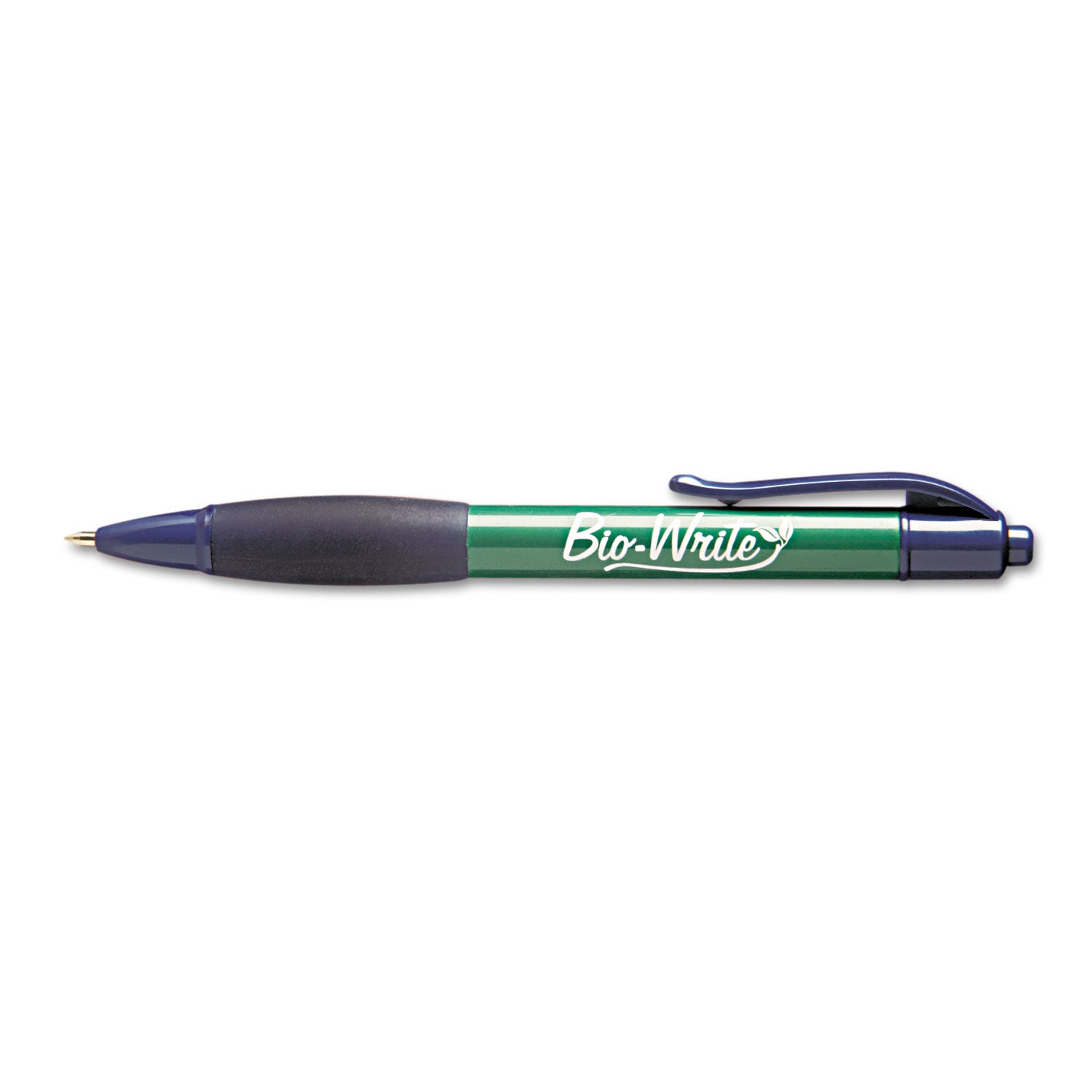 AbilityOne 7520015789309, SKILCRAFT Bio-Write Ballpoint Pen, Retractable, Medium 1 mm, Blue Ink, Green Barrel, Dozen