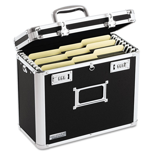 Vaultz Locking File Chest, Letter Files, 13.75" x 7.25" x 12.25", Black (VZ01187)