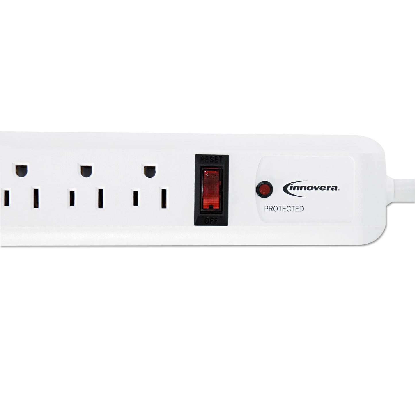 Innovera Surge Protector, 6 AC Outlets, 4 ft Cord, 540 J, White (71652)