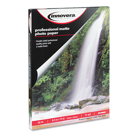 Innovera Heavyweight Photo Paper, 11 mil, 8.5 x 11, Matte White, 50/Pack (99650)