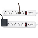 Innovera Surge Protector, 6 AC Outlets, 4 ft Cord, 540 J, White, 2/Pack (71653)