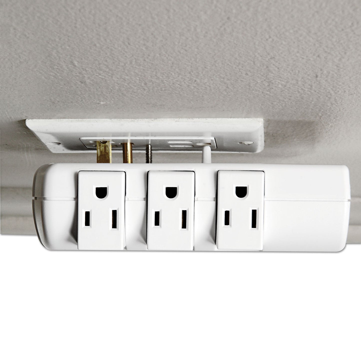 Innovera Wall Mount Surge Protector, 6 AC Outlets, 2,160 J, White (71651)