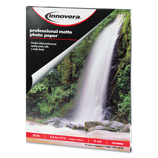 Innovera Heavyweight Photo Paper, 11 mil, 8.5 x 11, Matte White, 50/Pack (99650)