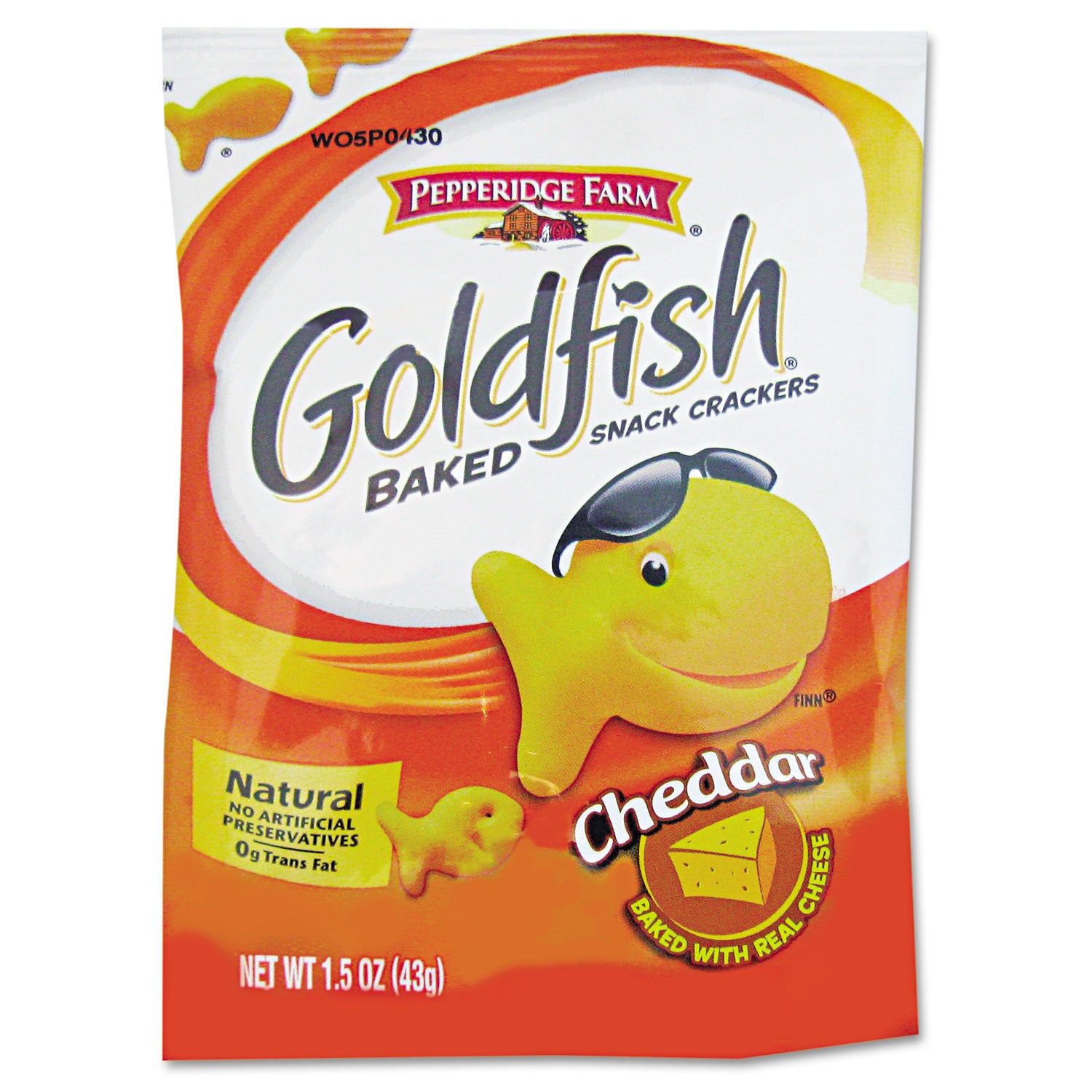 Pepperidge Farm Goldfish Crackers, Cheddar, Single-Serve Snack, 1.5oz Bag, 72/Carton (13539)