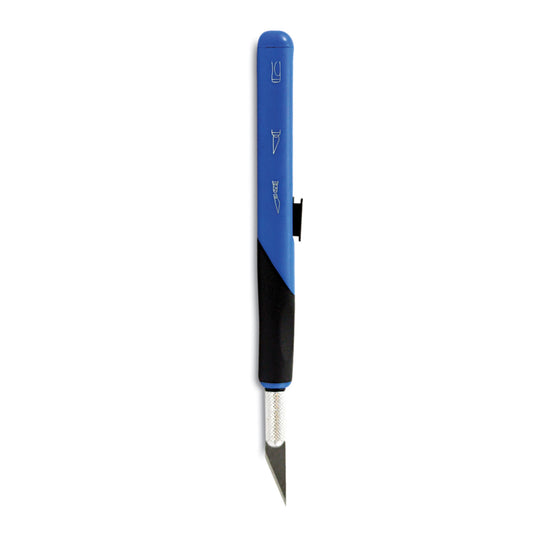 X-ACTO Retract-A-Blade Knife, #11 Blade, 5.25" Plastic Handle, Blue/Black (X3204)