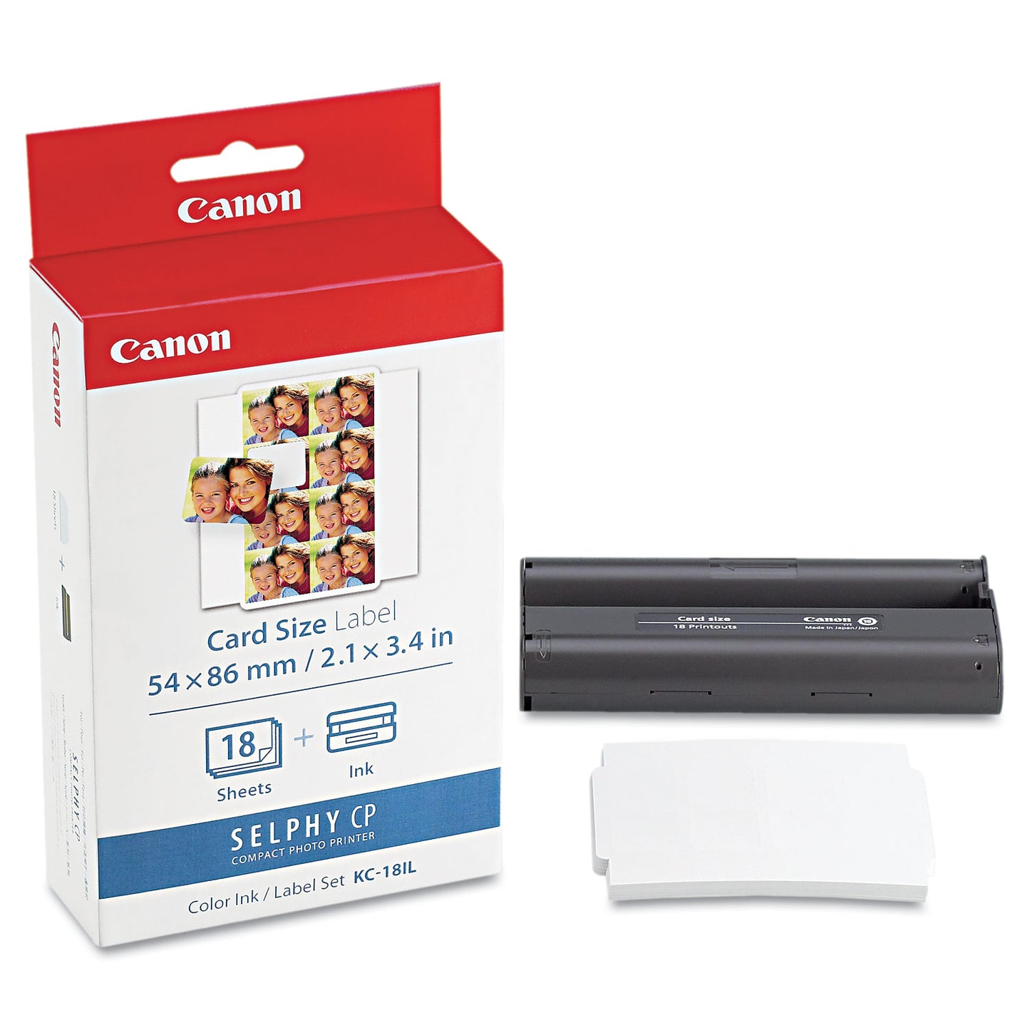 Canon 7740A001 (KC-18IL) Ink/Label Combo, Black/Tri-Color