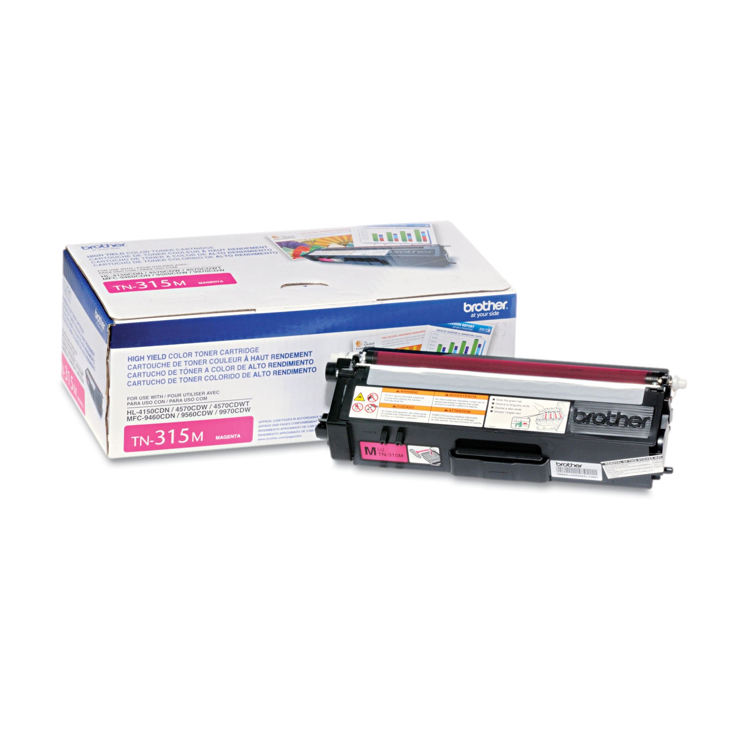 Brother TN315M High-Yield Toner, 3,500 Page-Yield, Magenta