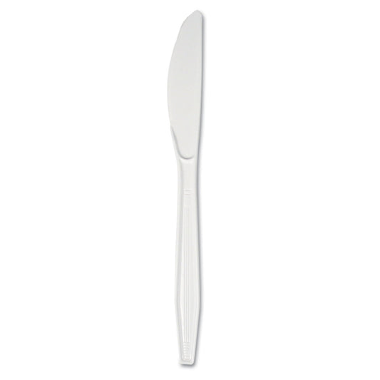 Boardwalk Mediumweight Polystyrene Cutlery, Knife, White, 100/Box (KNIFEMWPSBX)