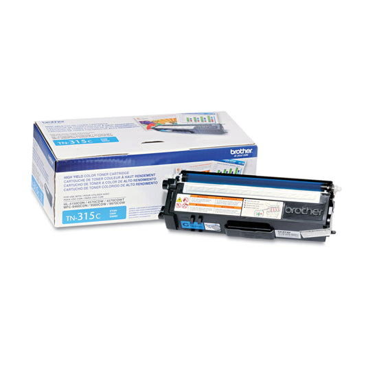 Brother TN315C High-Yield Toner, 3,500 Page-Yield, Cyan