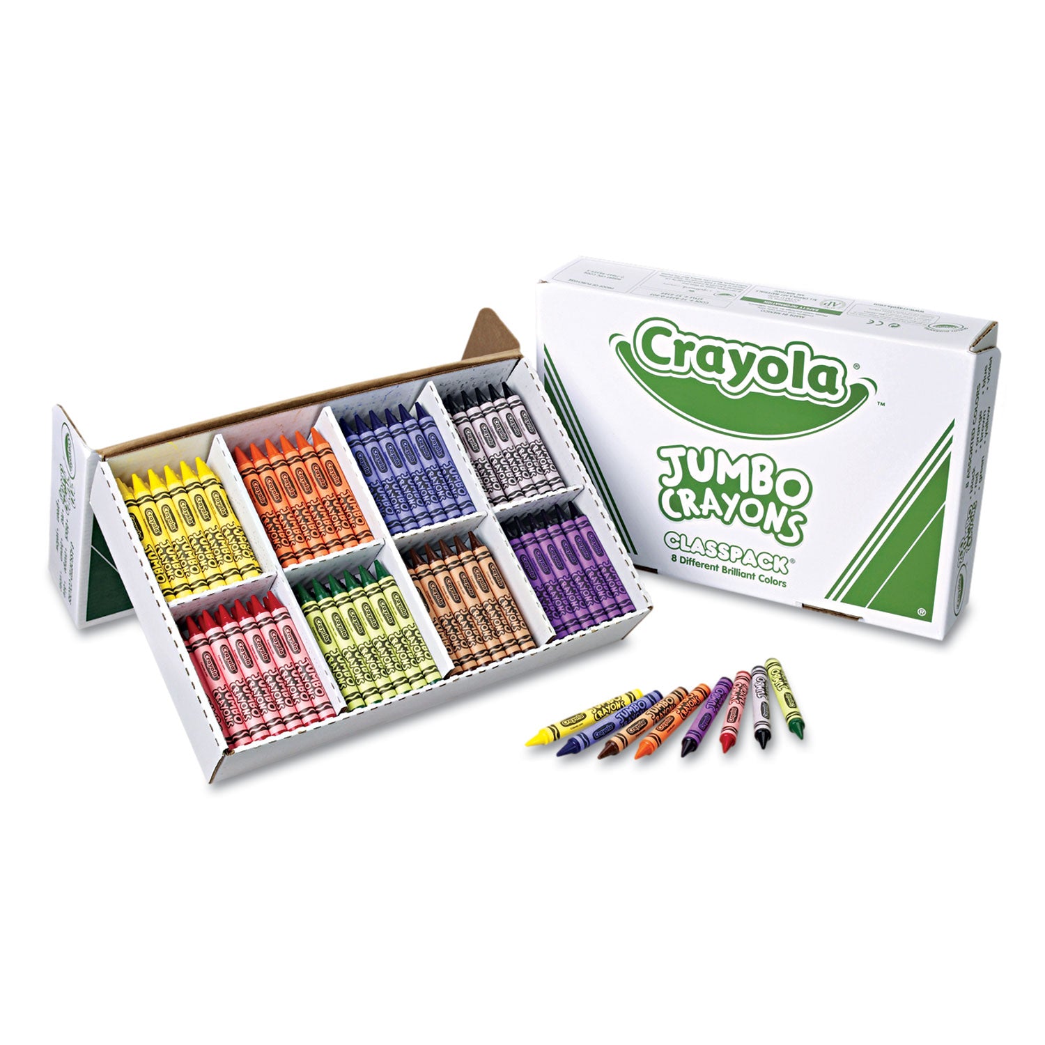 Crayola Jumbo Classpack Crayons, 25 Each of 8 Colors, 200/Set (528389)