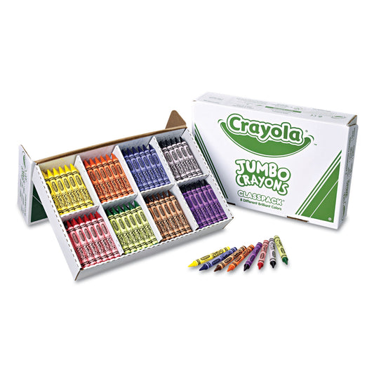 Crayola Jumbo Classpack Crayons, 25 Each of 8 Colors, 200/Set (528389)