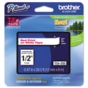 Brother TZe Standard Adhesive Laminated Labeling Tape, 0.47" x 26.2 ft, Red on White (TZE232)