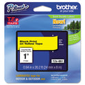 Brother TZe Standard Adhesive Laminated Labeling Tape, 0.94" x 26.2 ft, Black on Yellow (TZE651)