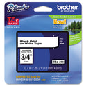 Brother TZe Standard Adhesive Laminated Labeling Tape, 0.7" x 26.2 ft, Black on White (TZE241)