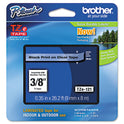 Brother TZe Standard Adhesive Laminated Labeling Tape, 0.35" x 26.2 ft, Black on Clear (TZE121)