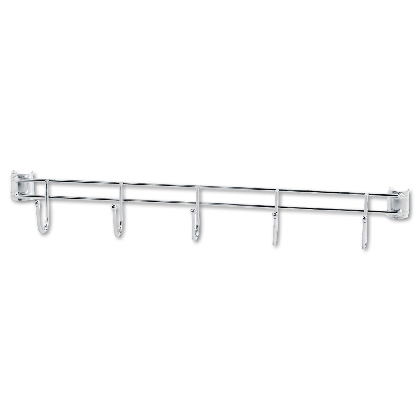 Alera Hook Bars For Wire Shelving, Five Hooks, 24" Deep, Silver, 2 Bars/Pack (SW59HB424SR)