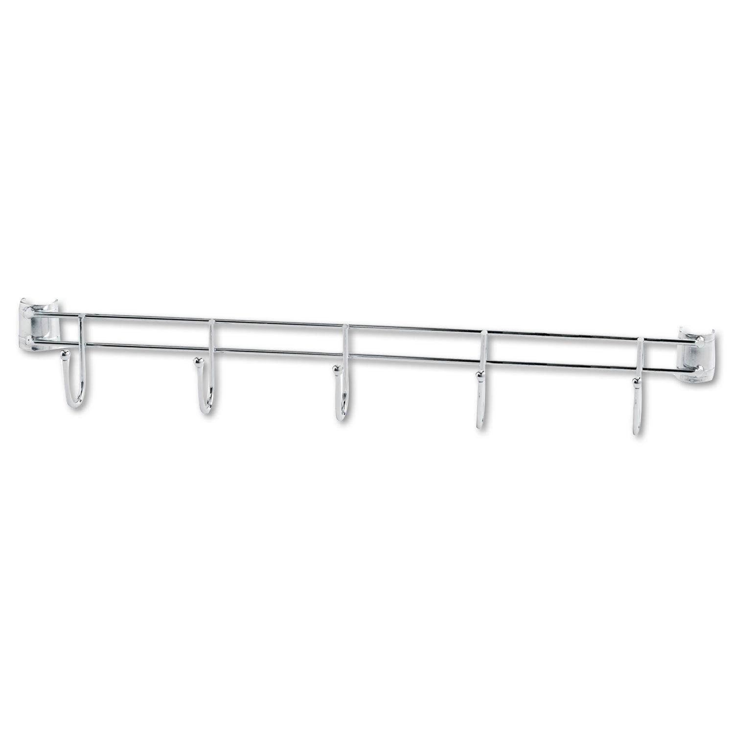 Alera Hook Bars For Wire Shelving, Five Hooks, 24" Deep, Silver, 2 Bars/Pack (SW59HB424SR)