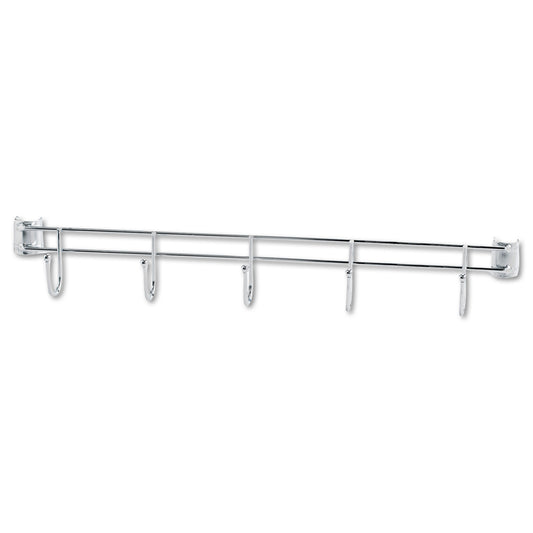 Alera Hook Bars For Wire Shelving, Five Hooks, 24" Deep, Silver, 2 Bars/Pack (SW59HB424SR)