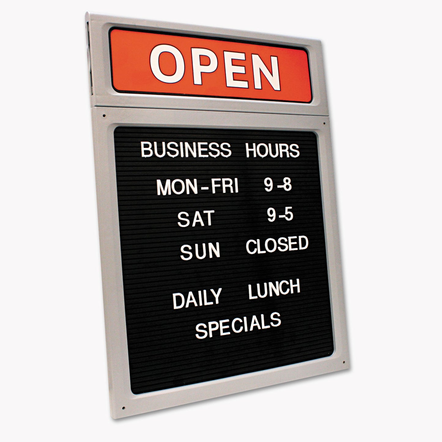 COSCO Message/Business Hours Sign, 15 x 20.5, Black/Red (098221)