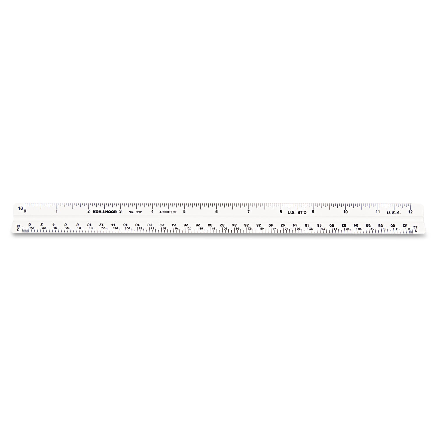 Chartpak Triangular Scale, Plastic, 12" Long, Architectural, White (3272BC)