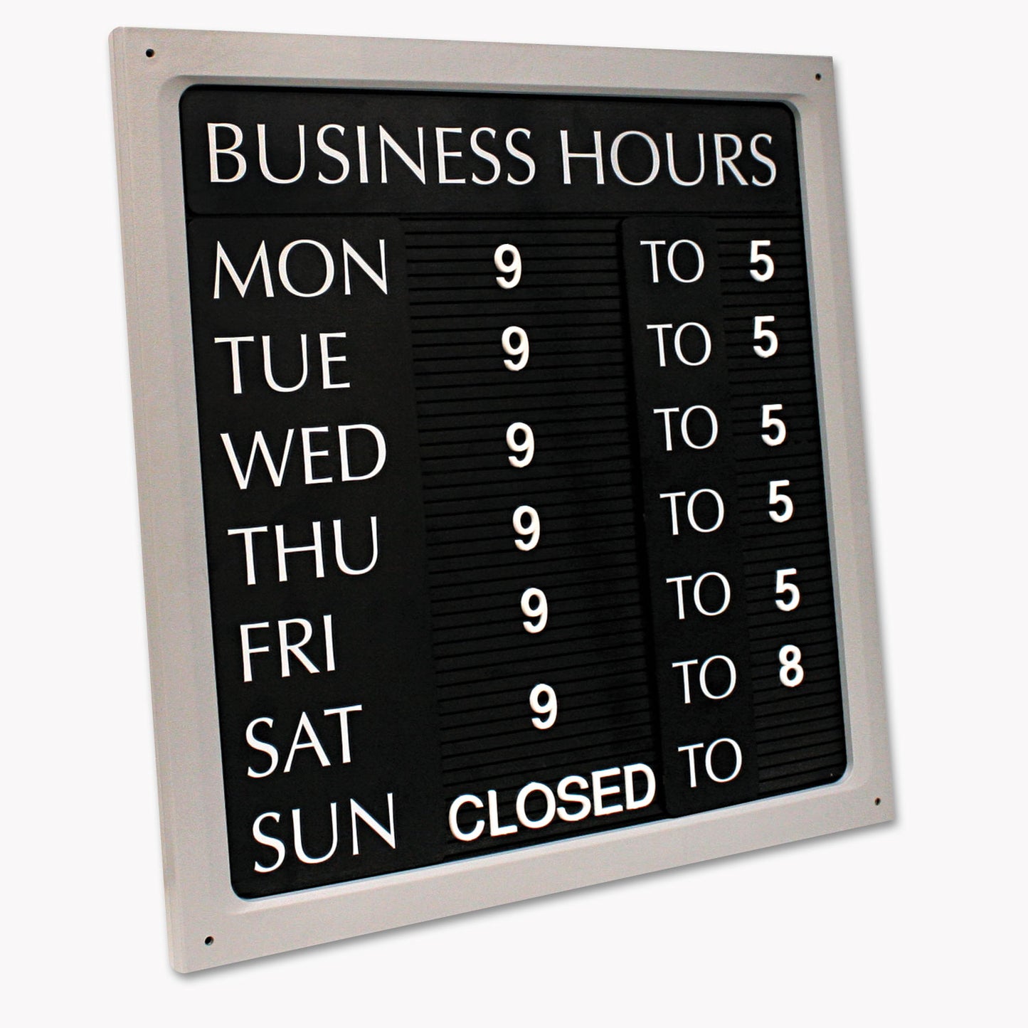 COSCO Message/Business Hours Sign, 15 x 20.5, Black/Red (098221)