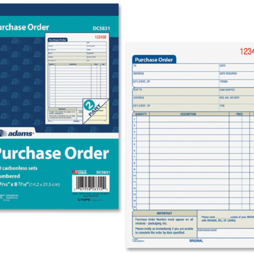 Adams Carbonless Purchase Order Statement (DC5831)