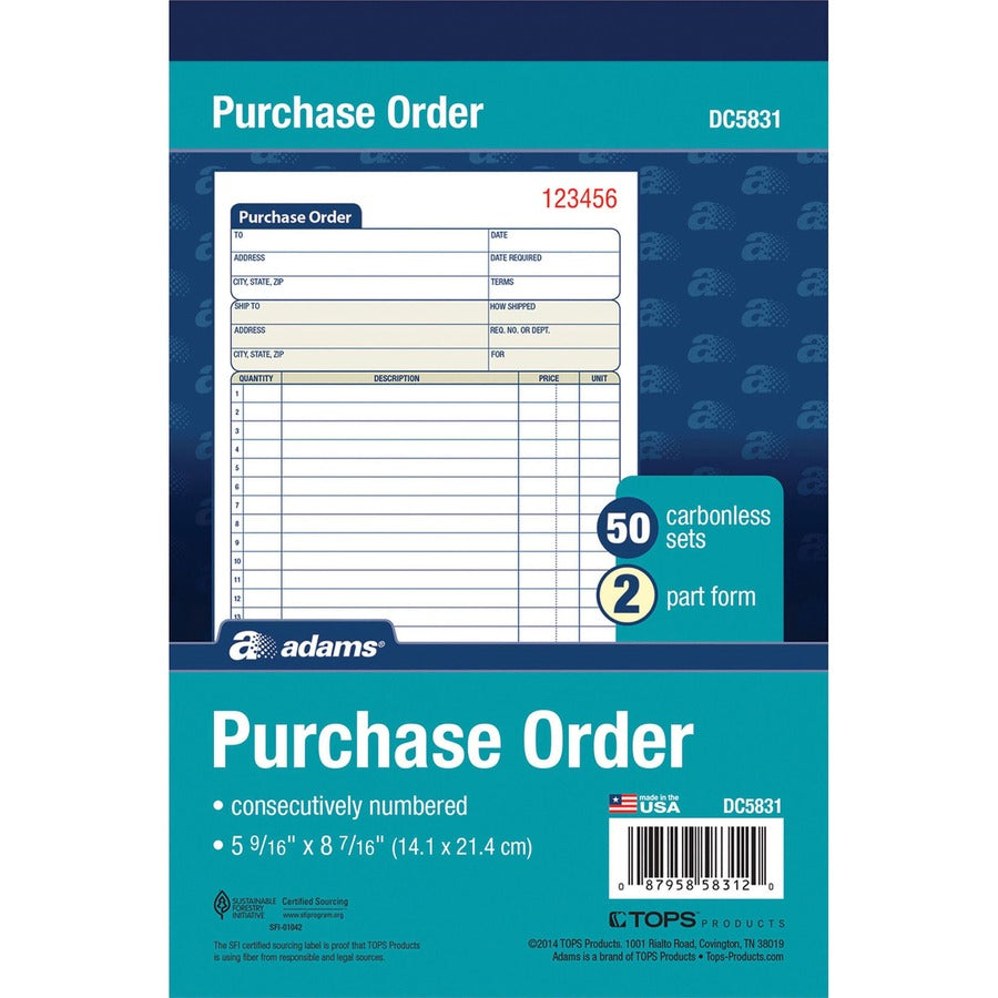 Adams Carbonless Purchase Order Statement (DC5831)