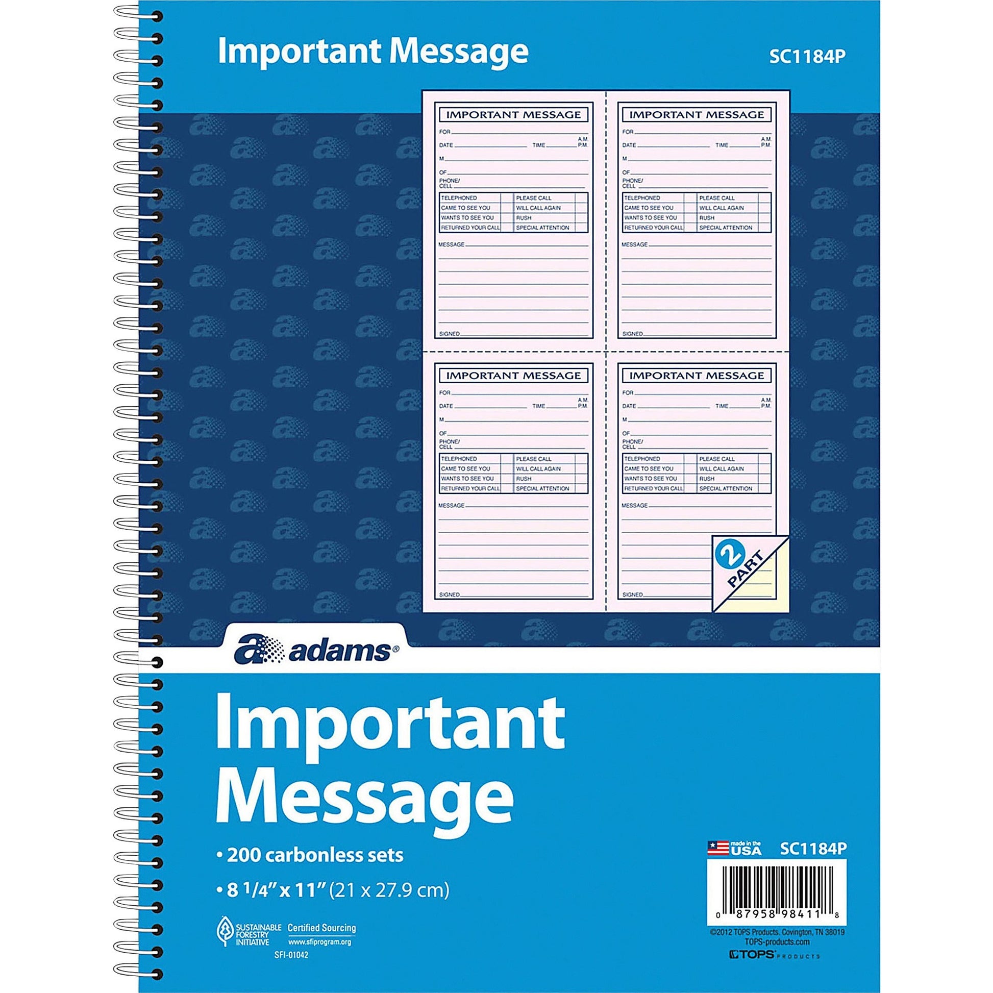 Adams Carbonless Important Message Pad (SC1184P)