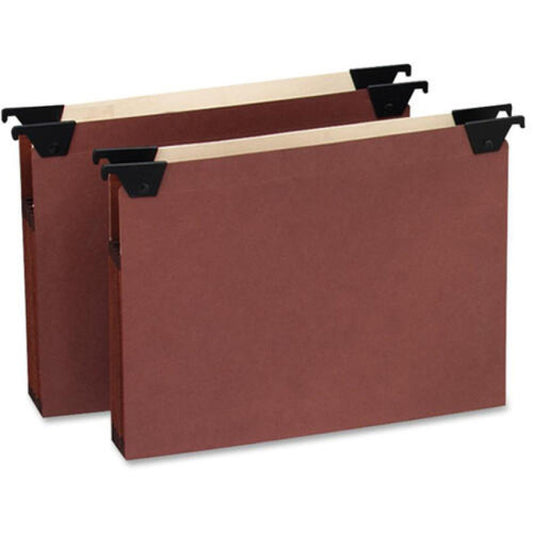 Pendaflex Premium Expanding Hanging File Pockets with Swing Hooks and Dividers, 3 Dividers with 1/5-Cut Tabs, Letter Size, Brown, 5/Box (45422)