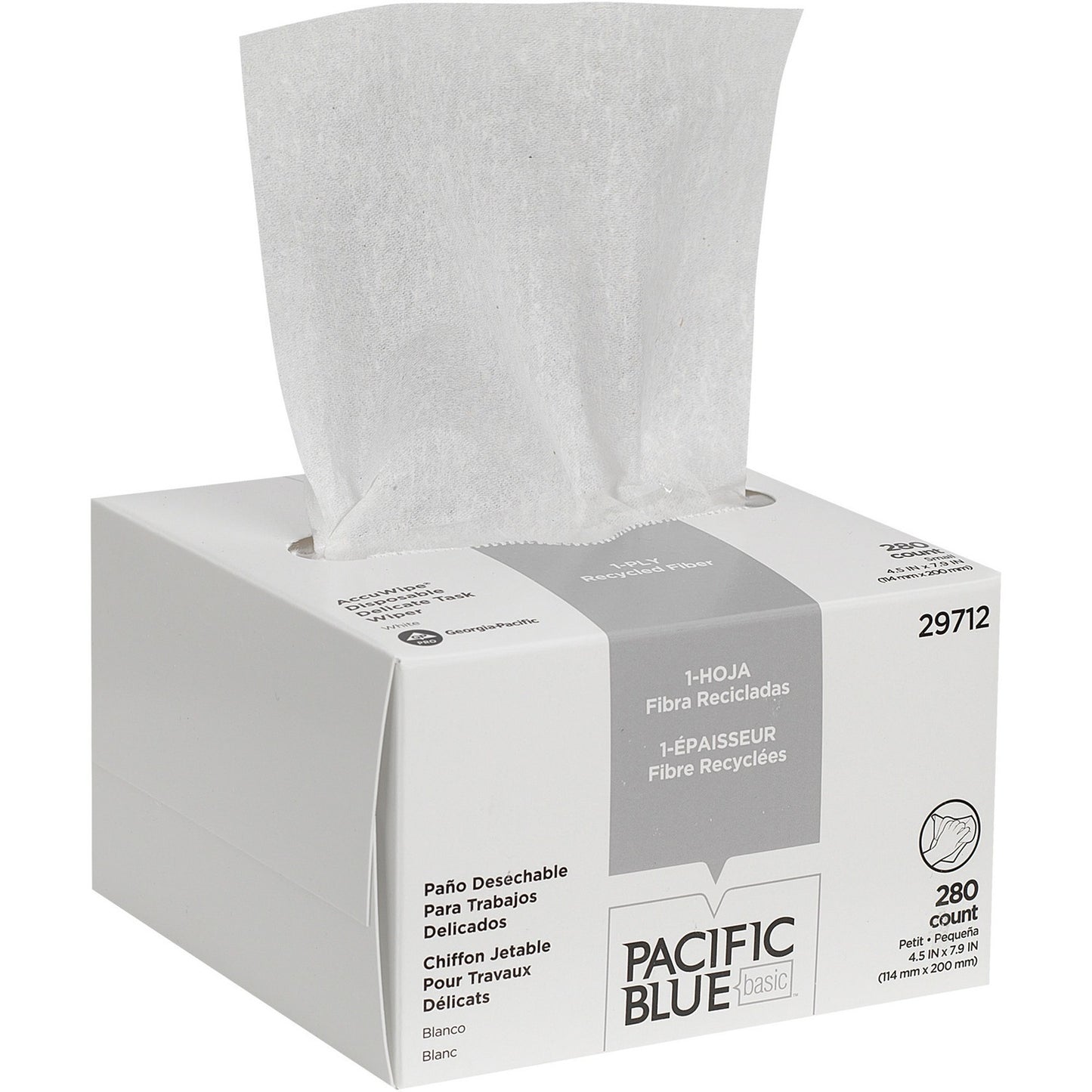 Pacific Blue Basic AccuWipe Recycled Disposable Delicate Task Wipers (29712)