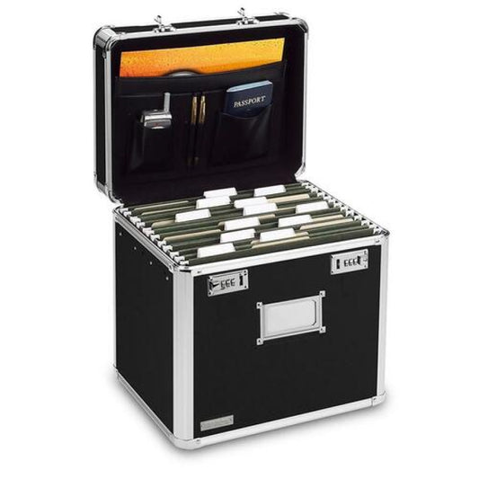 Vaultz Locking File Chest, Letter Files, 13.5" x 10.5" x 13.25", Black (VZ01165)