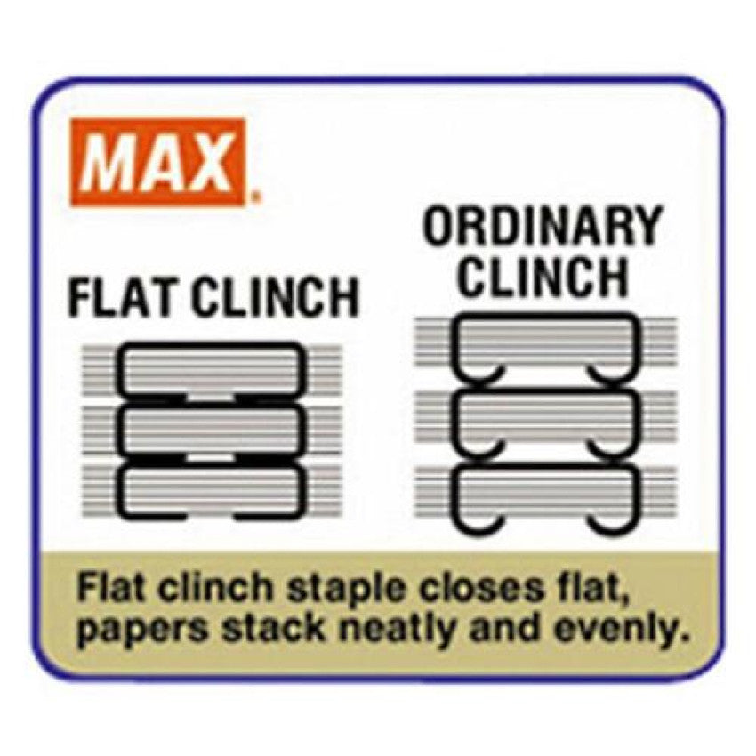 Max Flat-Clinch Full Strip Standard Stapler, 30-Sheet Capacity, Black (HD50DFBK)