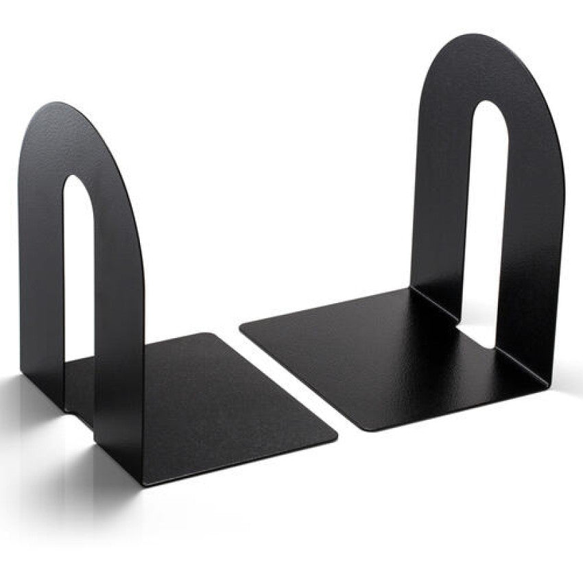 Officemate Heavy Duty Bookends, Nonskid, 8 x 8 x 10, Steel, Black, 1 Pair (93142)