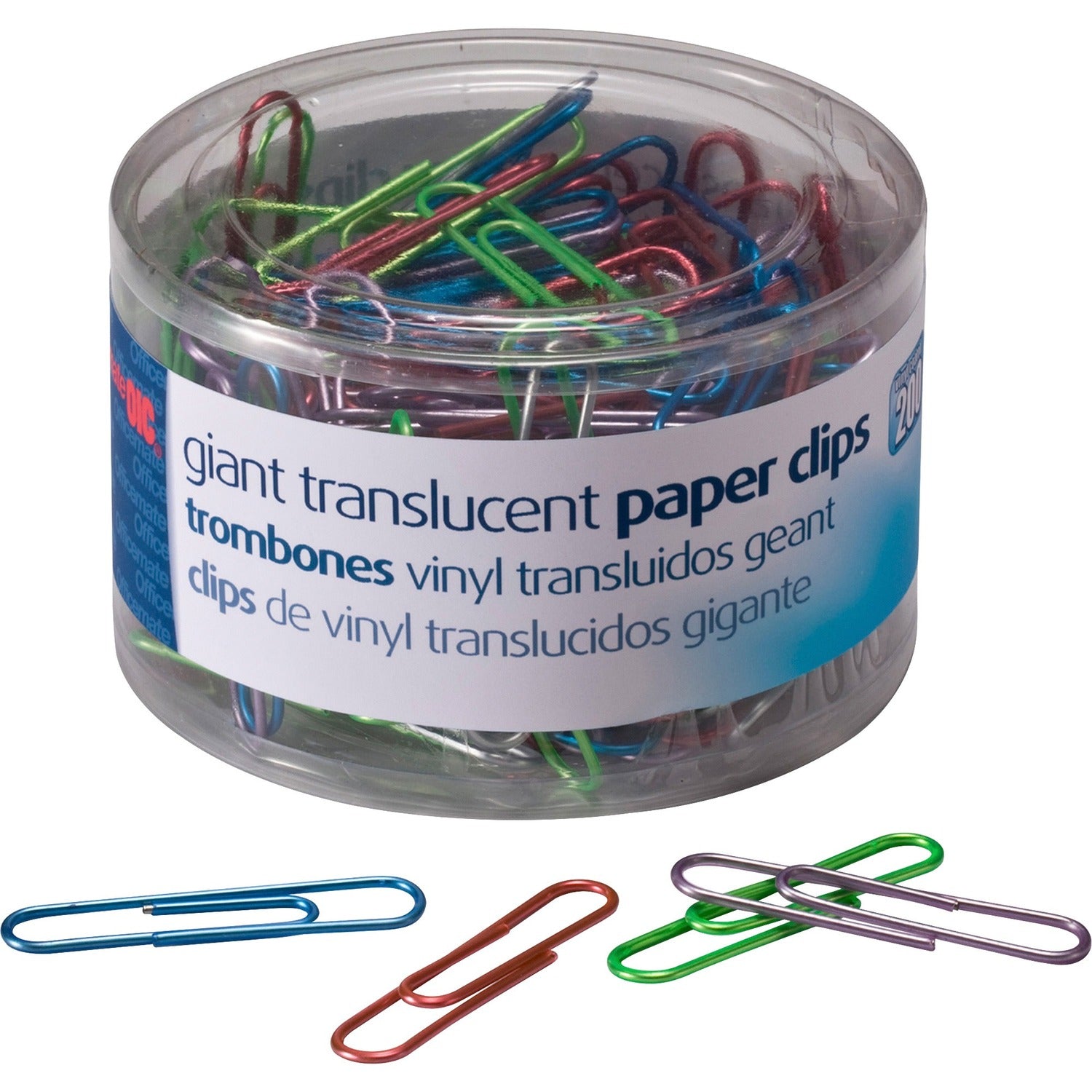 Officemate Giant Translucent Vinyl Paper Clips (97212)