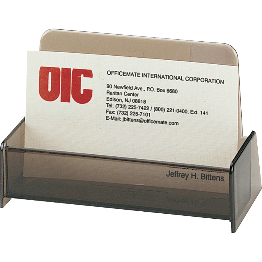 Officemate 50-Card Business Card Holder, Smoke (97833)