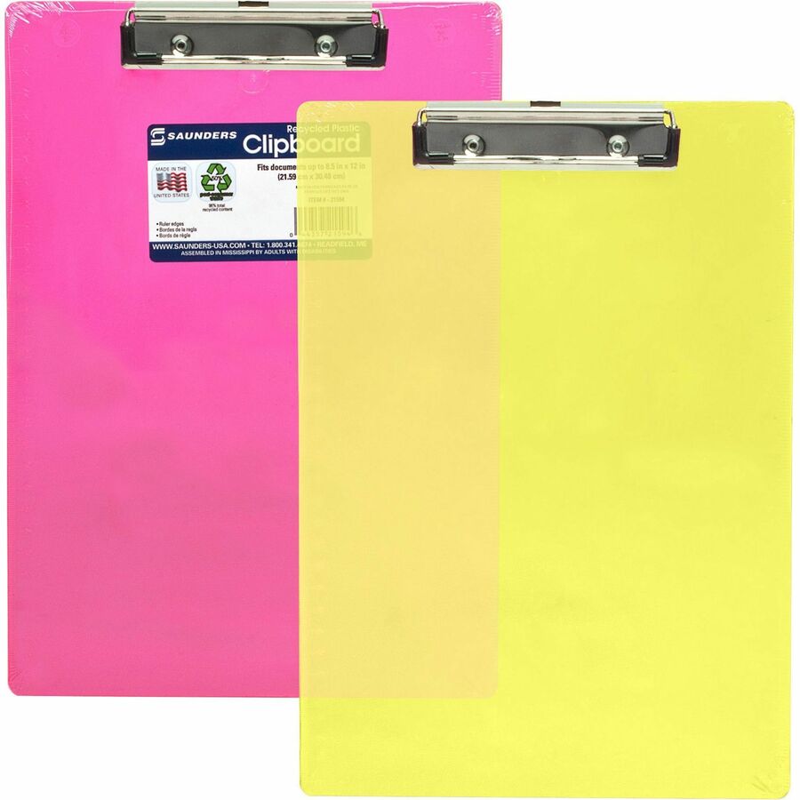 Saunders Neon Plastic Clipboards (21594)