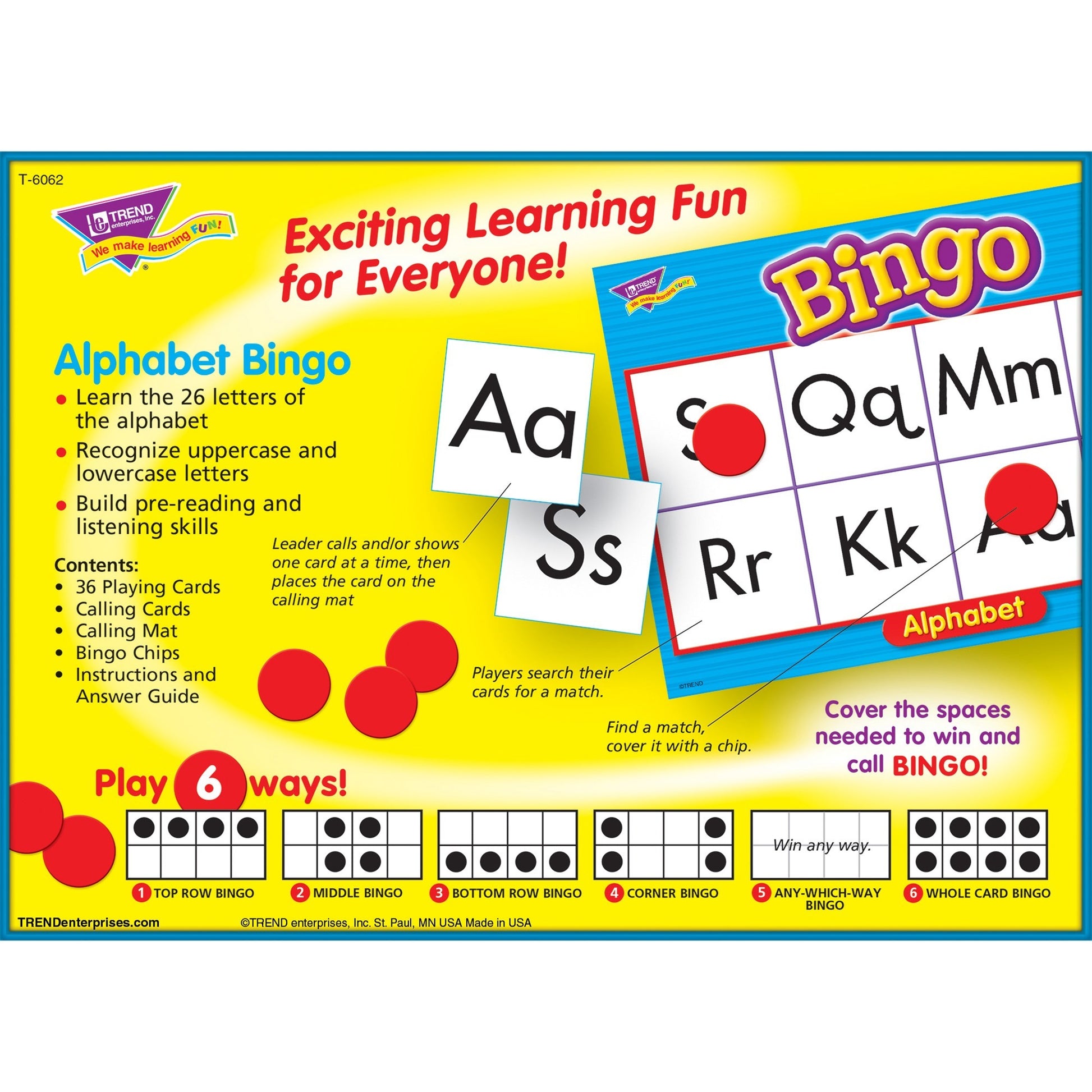 Trend Alphabet Bingo Learning Game (T6062)