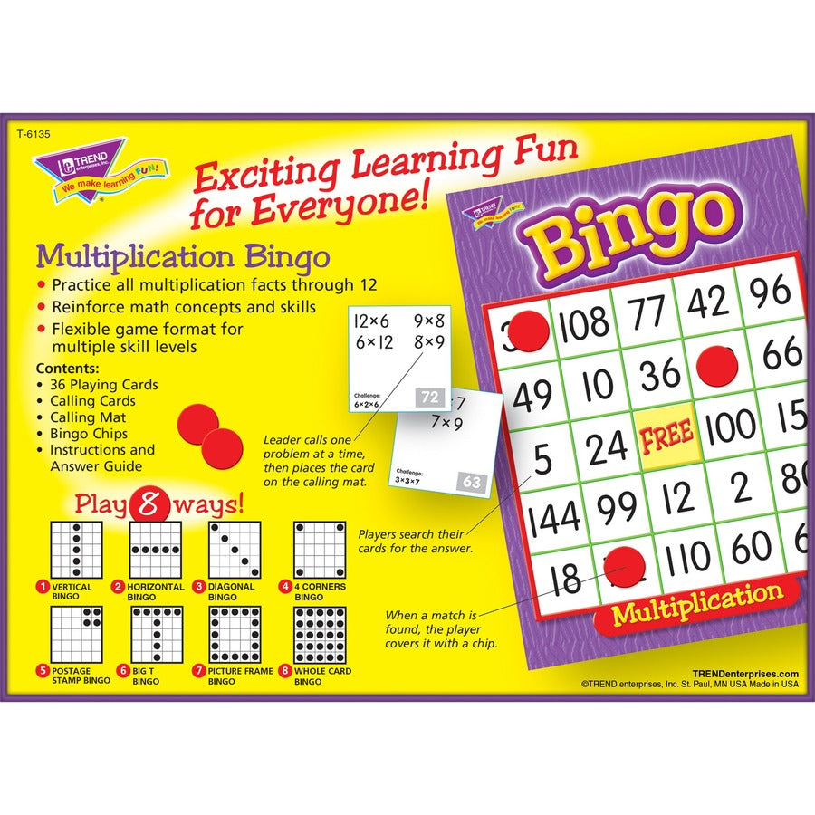 Trend Multiplication Bingo Learning Game (T6135)